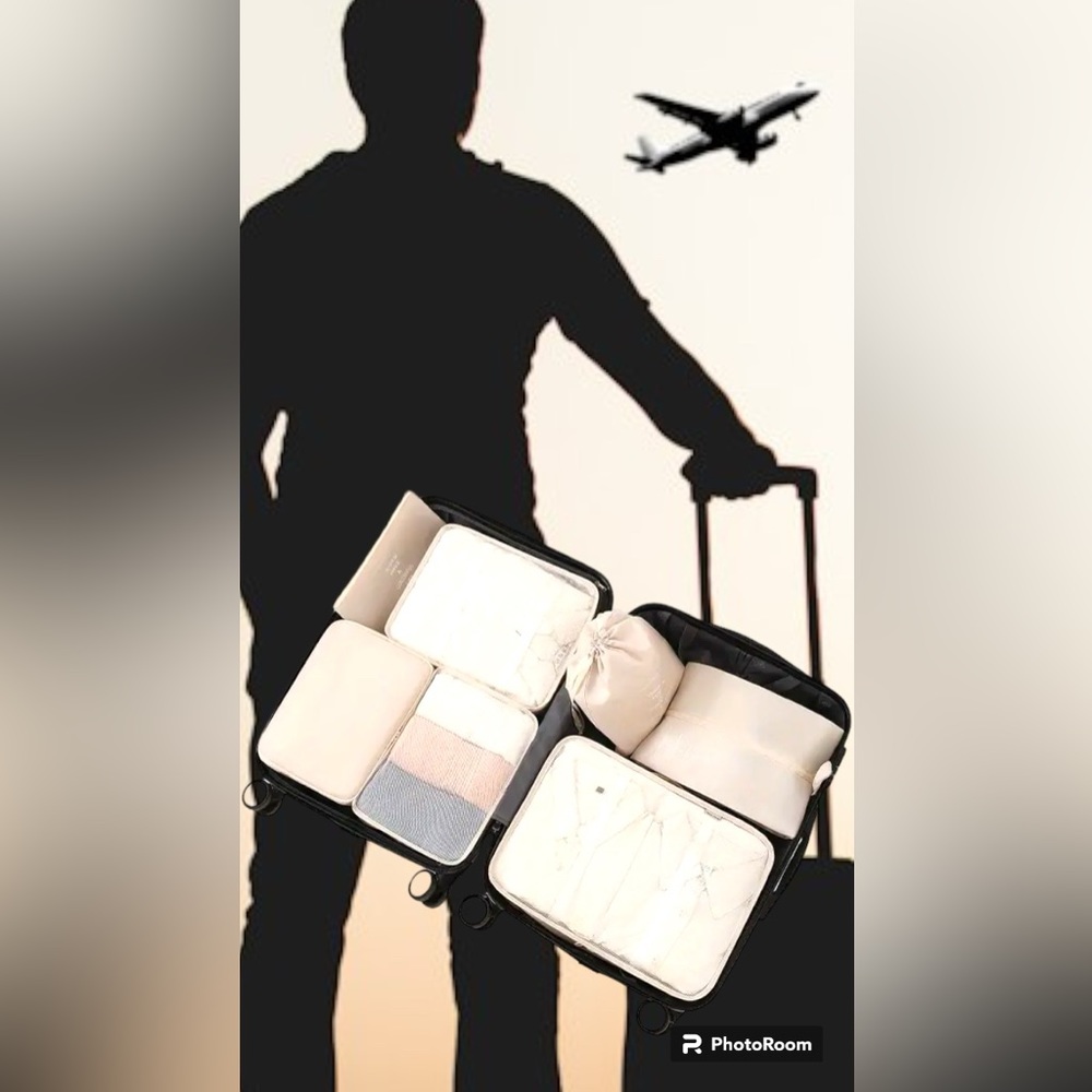 7pcs Packing Organizers -Beige - NIP - Picture 4 of 4